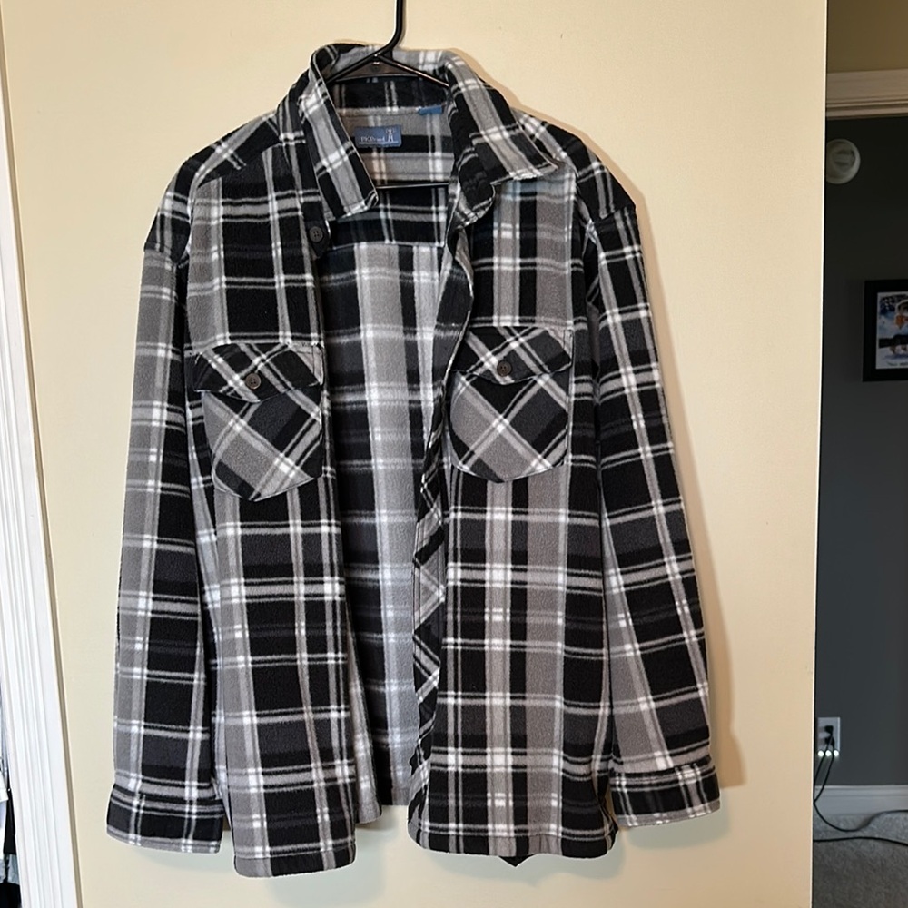 Plaid Black and Gray Men's Shirt